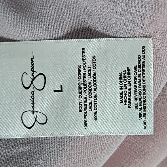 Jessica Simpson Blaire Cole shoulder purple/rust watercolor blouse-L - Picture 8 of 11